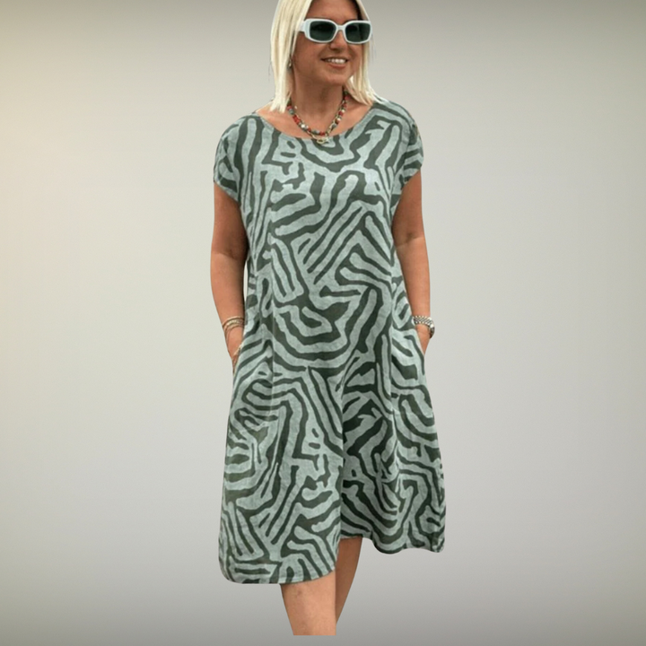 Nelia - Print dress with round neckline