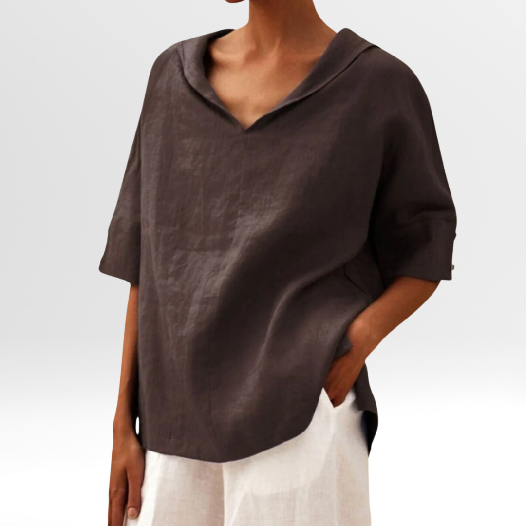 Jasmine™ - Women's V-Neck Casual Linen Shirt