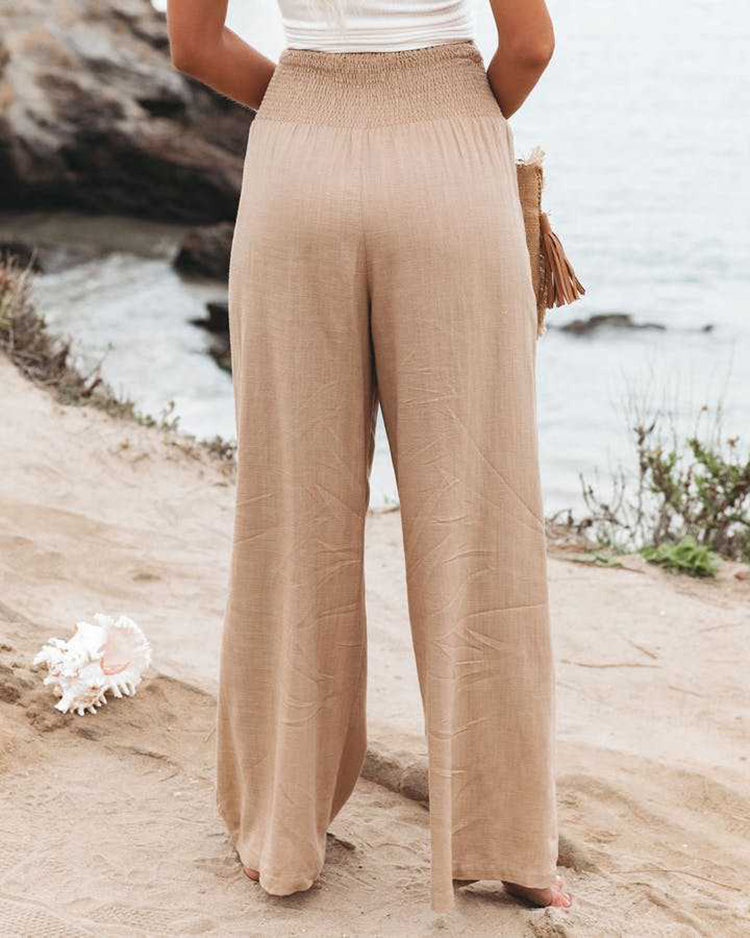 ARDEN - Wide Leg Linen Trousers