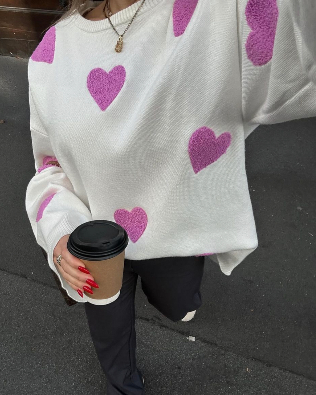 'All Hearts' Oversized Sweater