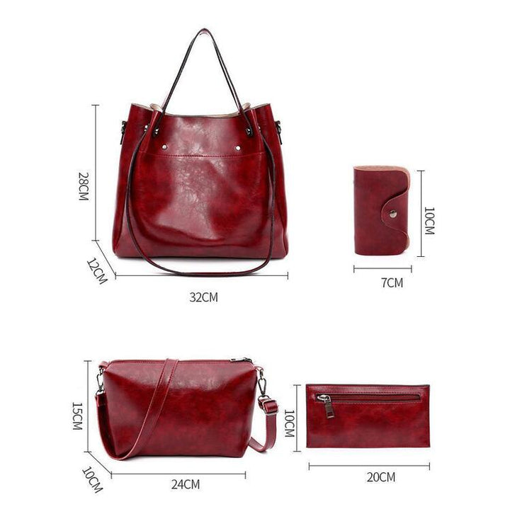 Clara™ - Vintage 4-Piece Leather Bag Set