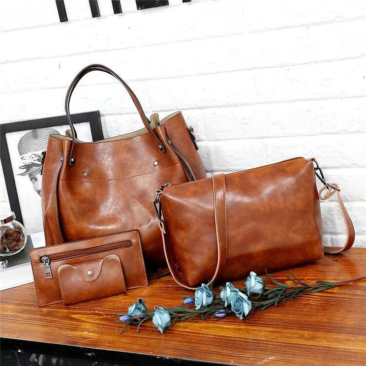 Clara™ - Vintage 4-Piece Leather Bag Set