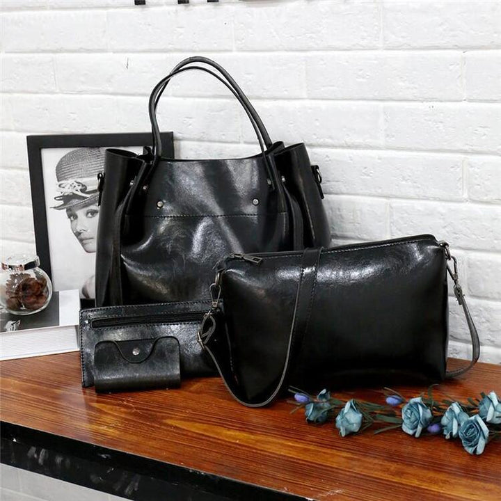 Clara™ - Vintage 4-Piece Leather Bag Set