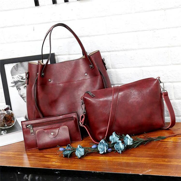 Clara™ - Vintage 4-Piece Leather Bag Set