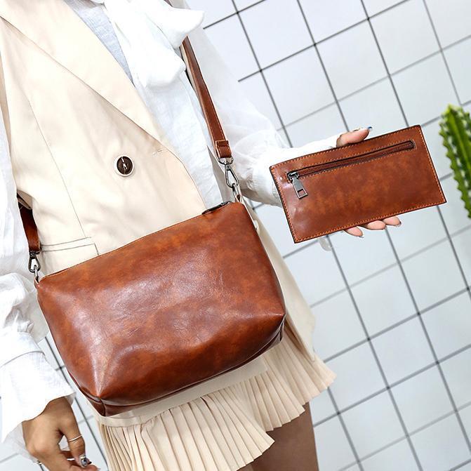 Clara™ - Vintage 4-Piece Leather Bag Set