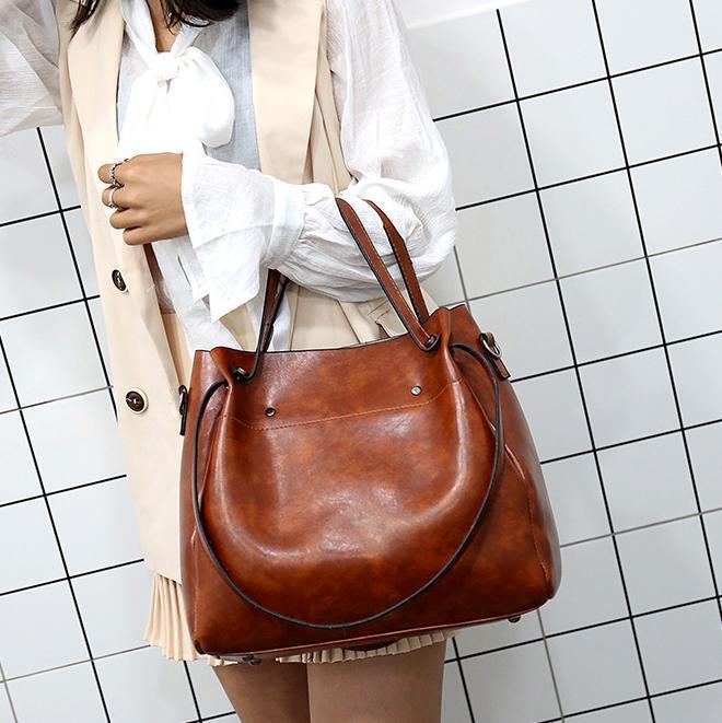 Clara™ - Vintage 4-Piece Leather Bag Set