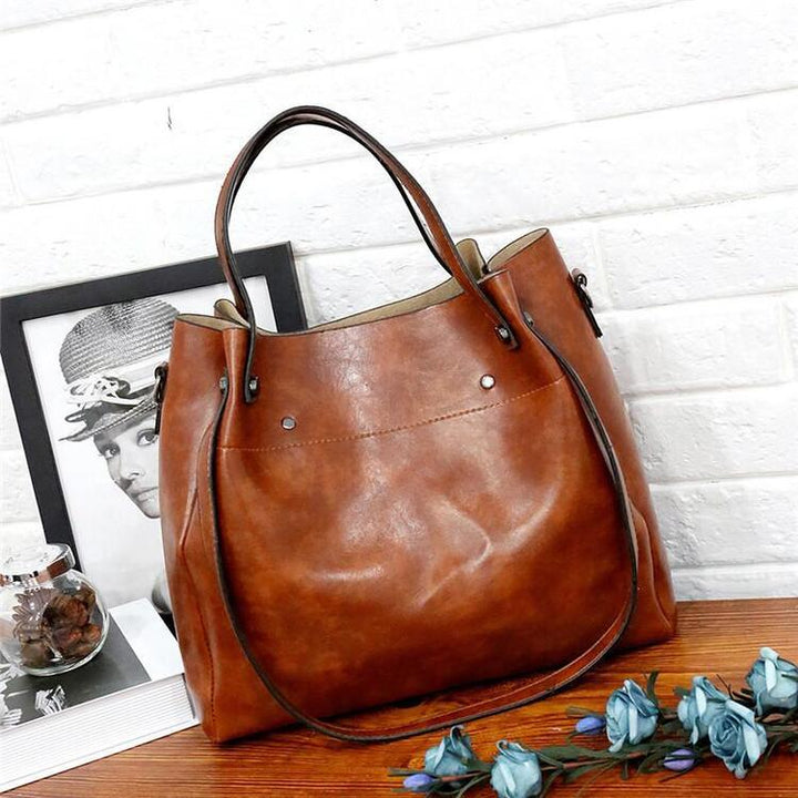 Clara™ - Vintage 4-Piece Leather Bag Set