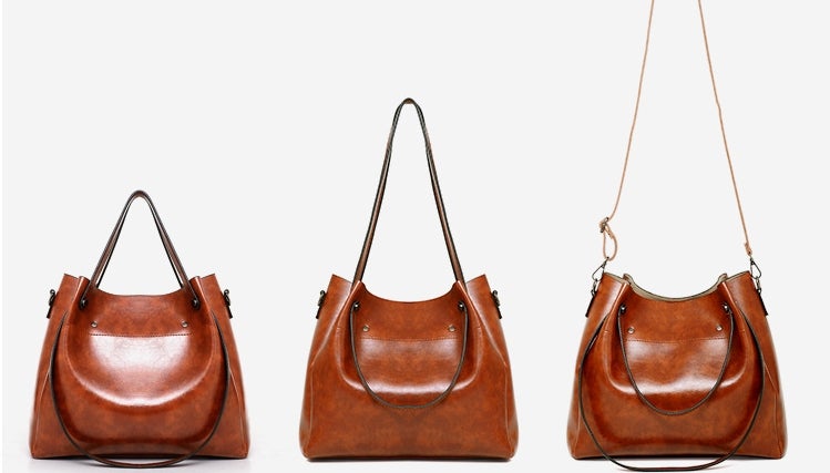 Clara™ - Vintage 4-Piece Leather Bag Set