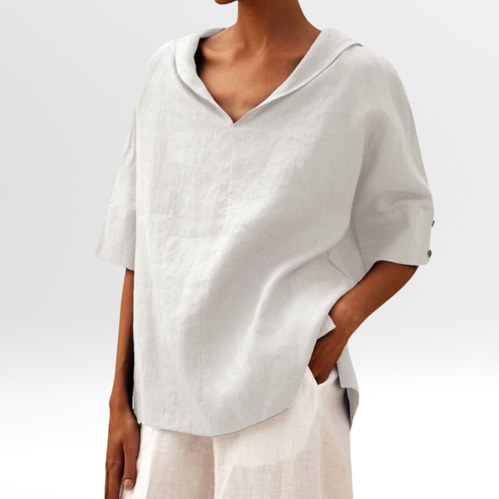 Jasmine™ - Women's V-Neck Casual Linen Shirt