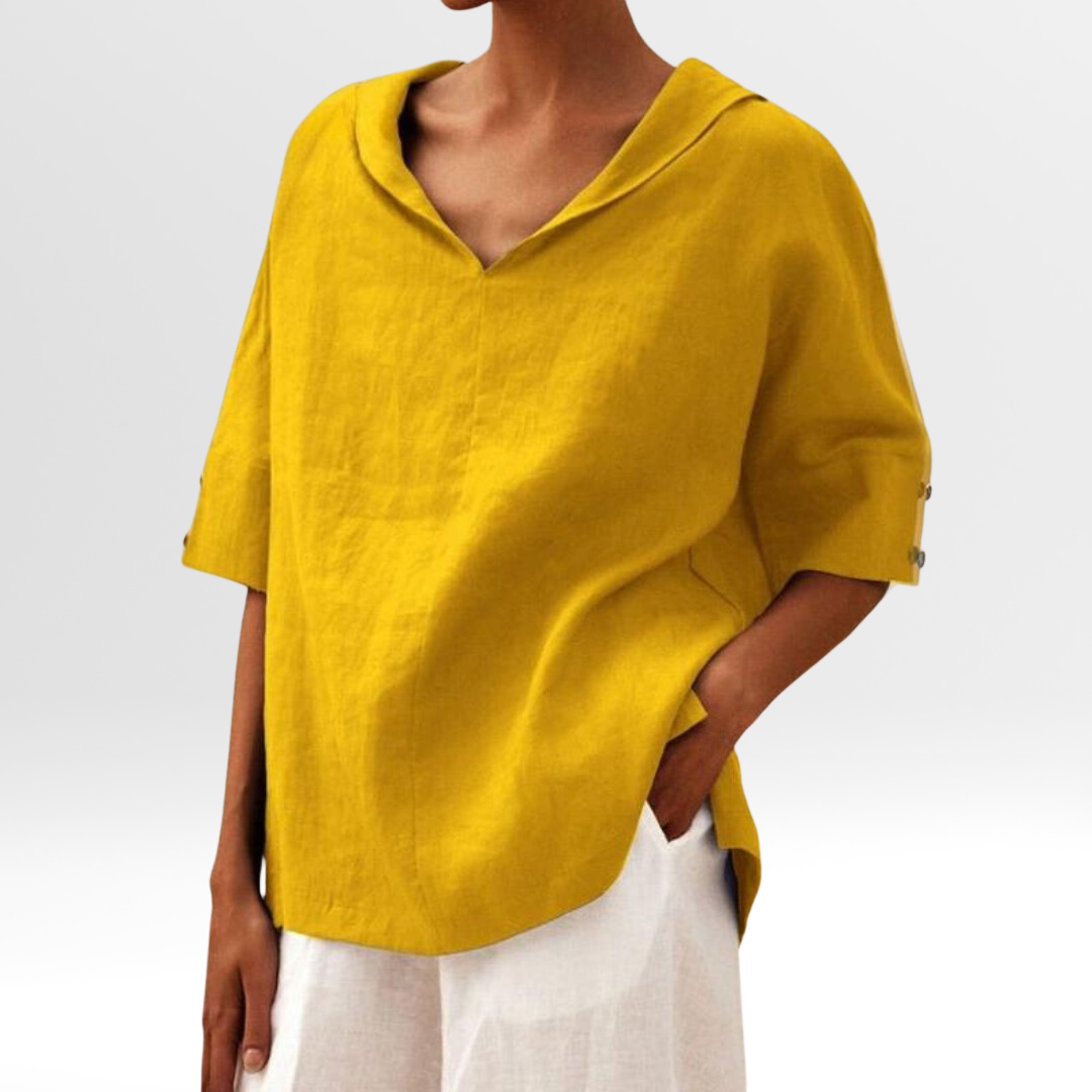 Jasmine™ - Women's V-Neck Casual Linen Shirt