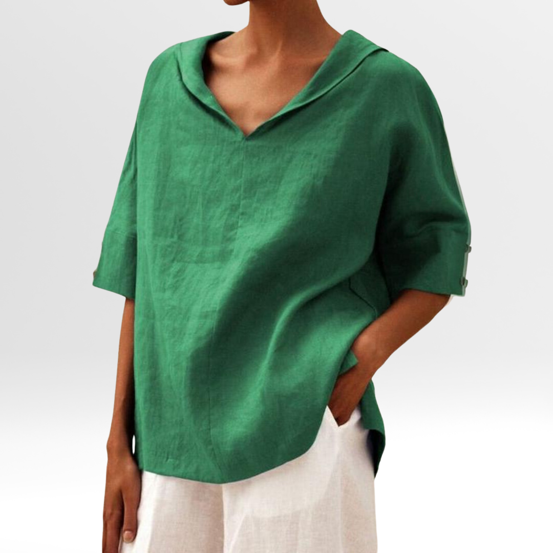 Jasmine™ - Women's V-Neck Casual Linen Shirt