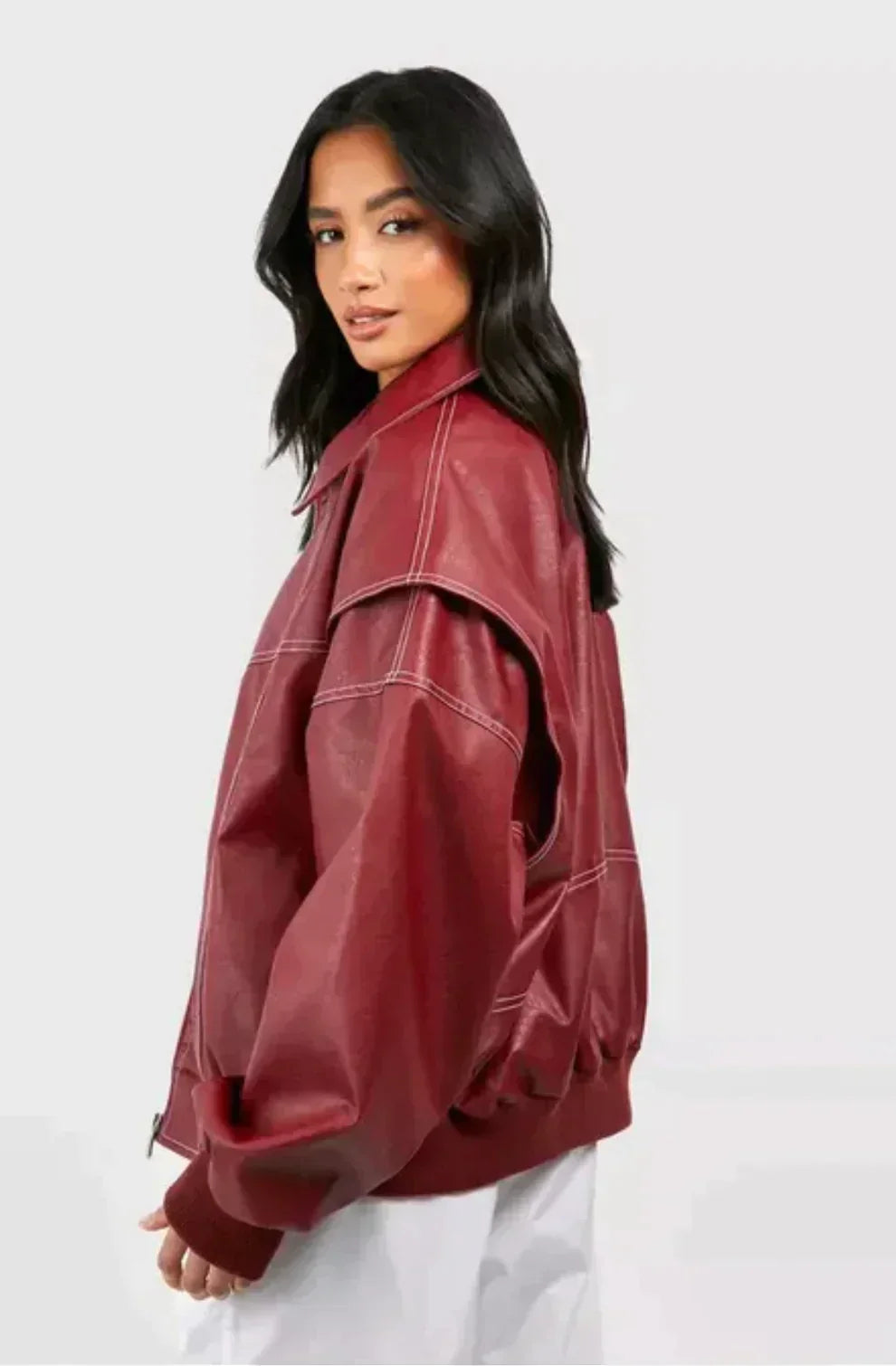 CELESTE™ - Oversized Leather Jacket