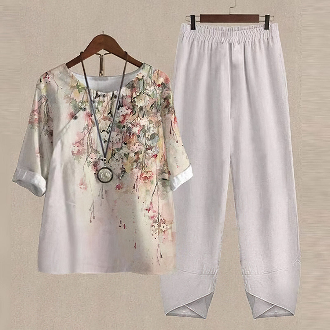 CELESTE™ - CASUAL-CHIC SHIRT AND PANTS SET