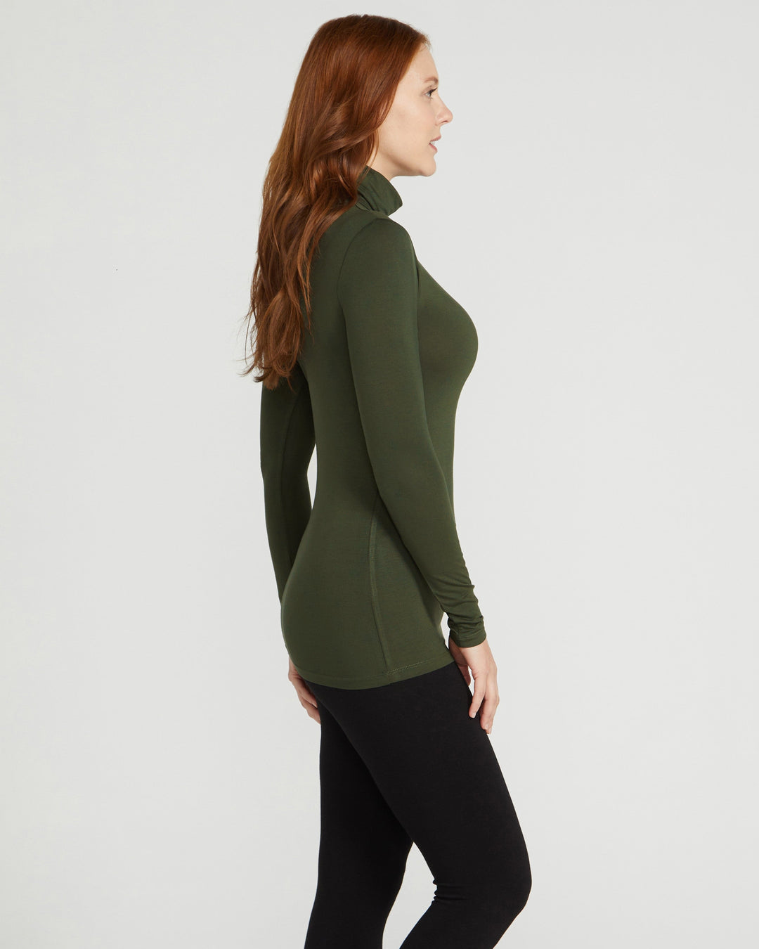 Bamboo Turtle Neck Skivvy - Forest