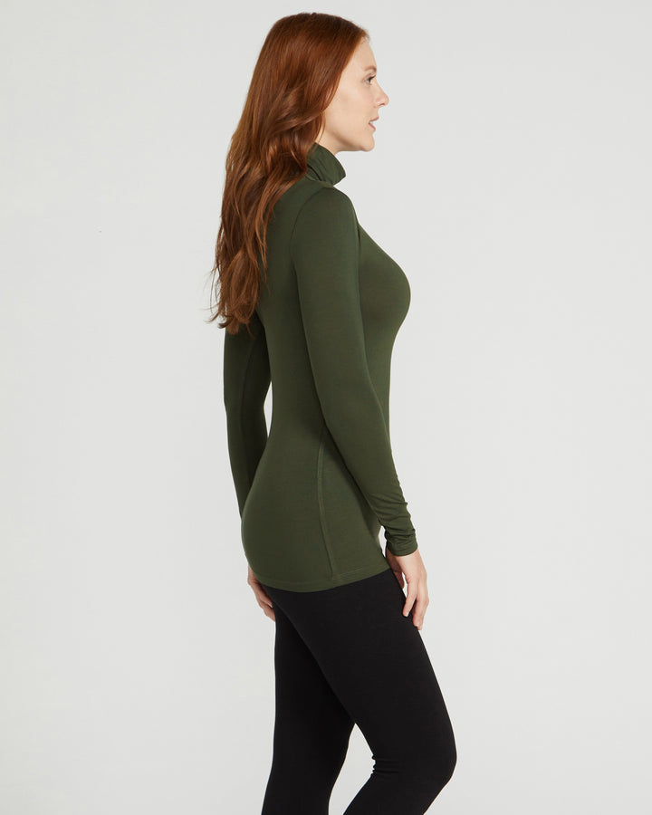 Bamboo Turtle Neck Skivvy - Forest