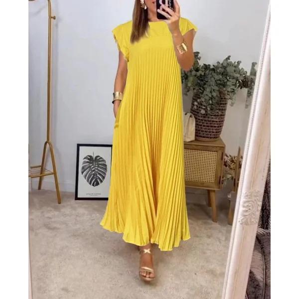 CELESTE™ - Pleated Pocket Maxi Dress