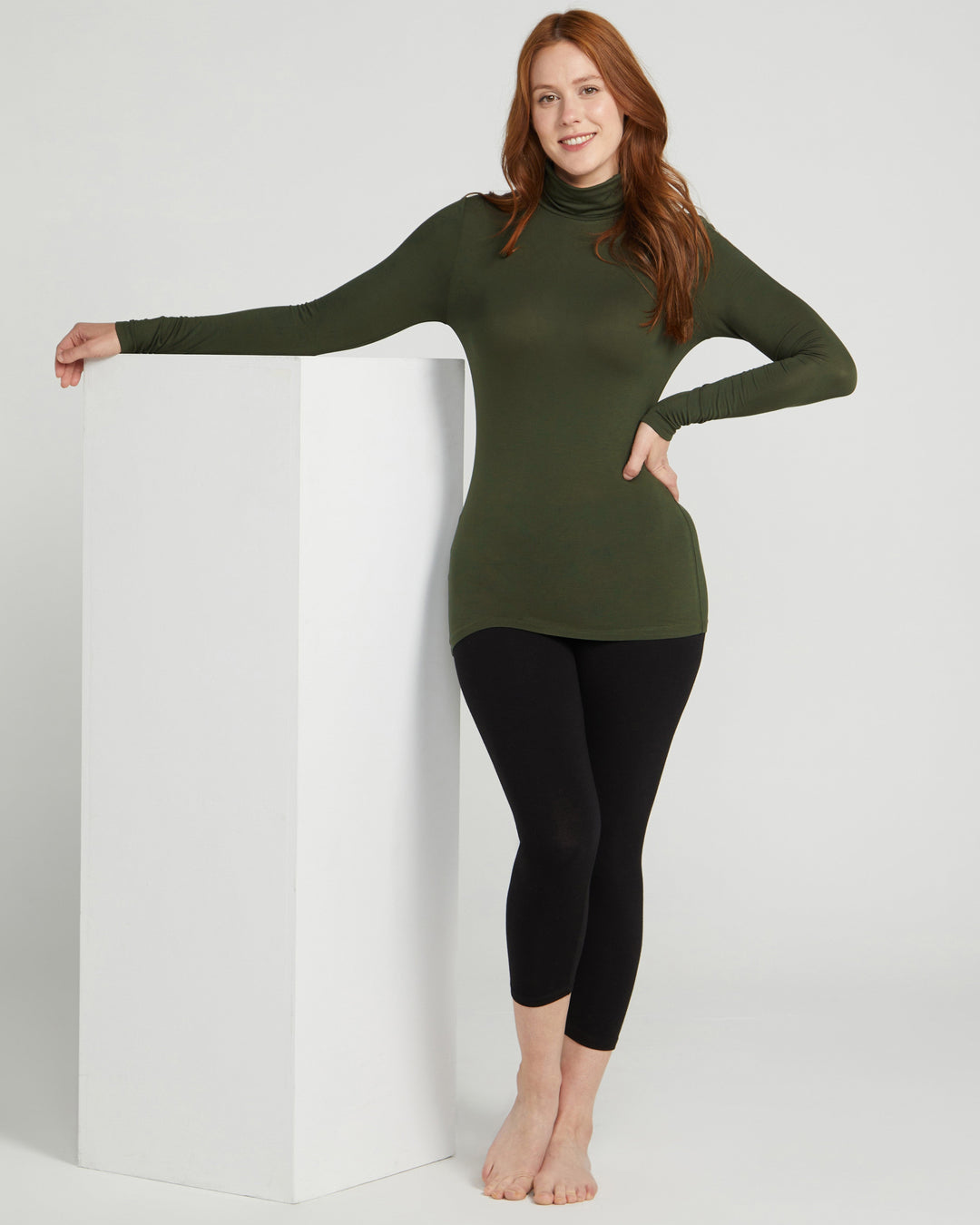 Bamboo Turtle Neck Skivvy - Forest